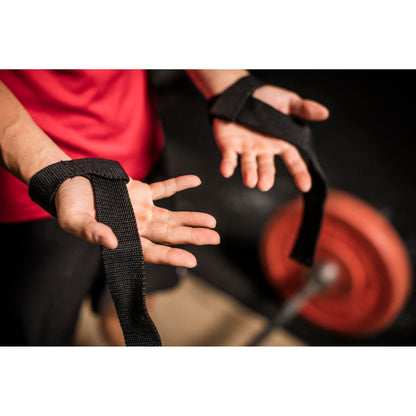 Harbinger Padded Cotton Lifting Straps with NeoTek Cushioned Wrist, 21.5 Inch Length, 1.5 Inch