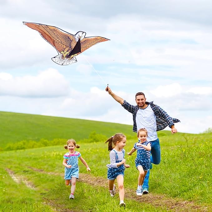 70.8" Eagle Kite for Adults and Kids - Easy to Fly and Assemble, Single Line Beach and Park Kite for Family Outdoor Activities, Comes with 300ft String Handle.