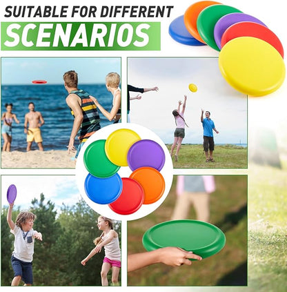 8 Inch Foam Flying Discs PE Equipment Coated Foam Soft Flying Discs Kid Toy for Physical Education Equipment Elementary School Teaching Outdoor Playing Game Sports Favors, 6 Colors