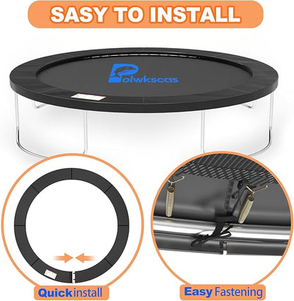 Trampoline Pad 10ft 12ft 14ft 15ft 16ft Trampoline Replacement Safety Pad, Waterproof and Tear-Resistant Safety Spring Cover Round Frame Pad, Trampoline Pad Replacement