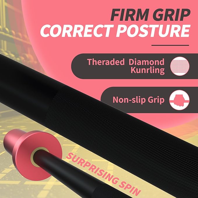 Egles Kids Barbell 5.5LB Mini Barbell Bar 4ft for Kid Women & Beginners Weighted Bar - Compatible with 2-Inch Weight Plates, for Strength Training Gym Weight Lifting, Multi-Color Training Bar