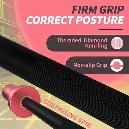 Egles Kids Barbell 5.5LB Mini Barbell Bar 4ft for Kid Women & Beginners Weighted Bar - Compatible with 2-Inch Weight Plates, for Strength Training Gym Weight Lifting, Multi-Color Training Bar