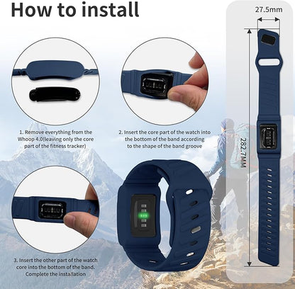 Silicone Sport Band Compatible with Whoop 4.0 Band for Men Women,Soft Comfort Durable Replacement Wristbands for Whoop 5.0 Silicone Bands