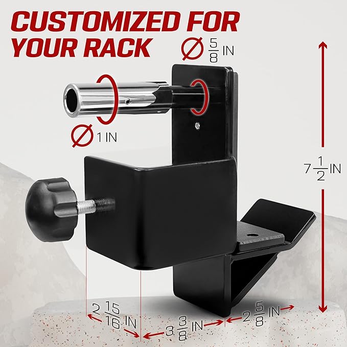 Yes4All Power Rack J-Hooks & Attachments ??Heavy Duty Barbell Holders Compatible with 2x2 & 3x3 Power Racks for Home Gym