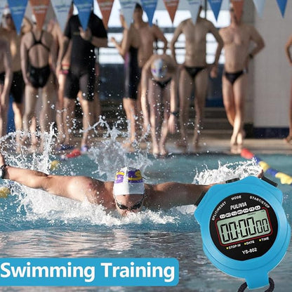 Stopwatch Timer Lap Split Digital Stopwatch with Clock Calendar Alarm, Large Display Stop Watch for Sports Kids Coaches Swimming Running