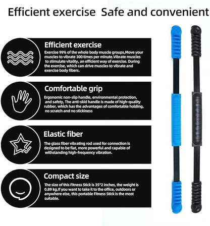 Elastic Fitness Stick Elastic Bar Body Exercise Bar Muscle Training for Exercise Tremor Stick Shoulder Rehabilitation Physical Therapy, Aerobics,Body Shaping Home Gym Yoga, Pilates