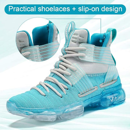 JMFCHI Kids Basketball Shoes High-top Sports Shoes Sneakers Durable Lace-up Non-Slip Running Shoes Secure for Little Kids Big Kids and Boys Girls