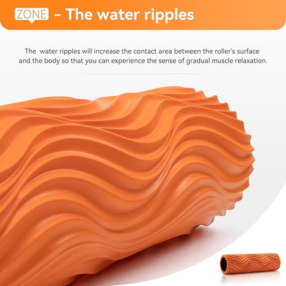 Foam Roller - Muscle Massage Roller for Back Pain & Stretching - Ergonomic Wide Wave Textured - Deep Muscle Massage Pilates Yoga, Athletics, Fitness Exercise for Whole Body