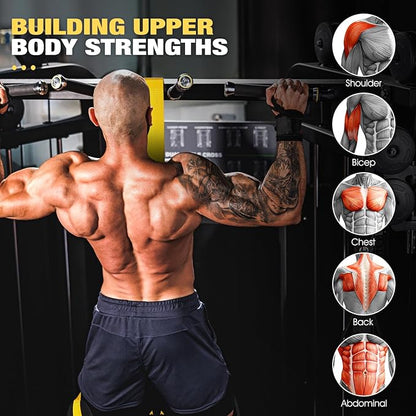 HPYGN Pull Up Assistance Bands, Heavy Duty Resistance Band for Pull Up Bar, Adjustable Weight/Size with Fabric Feet/Knee Rest, Bands for Pull Up Assist for Strength Training, Pull Up Assist Band