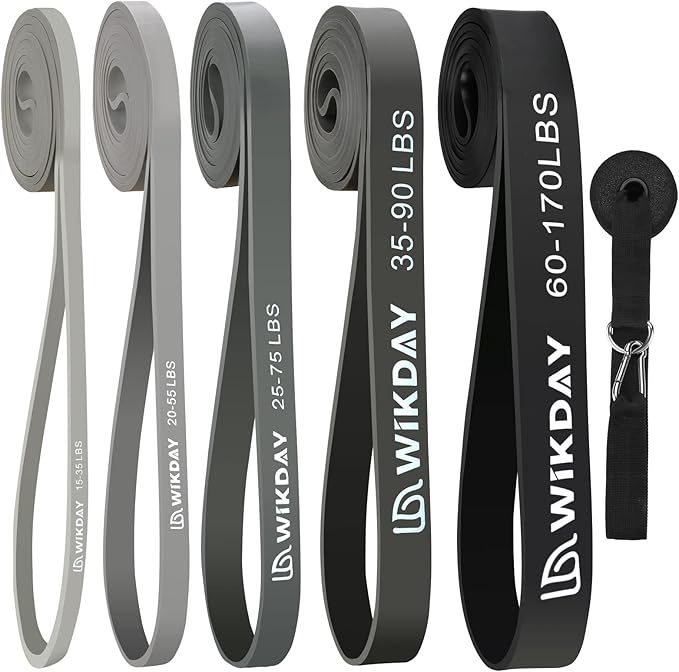 Resistance Bands, Pull Up Bands, Workout Bands for Exercise, Thick Heavy Resistance Band Set with Door Anchor, Elastic Bands for Body Stretching, Crossfit Training at Home/Gym Men & Women Women