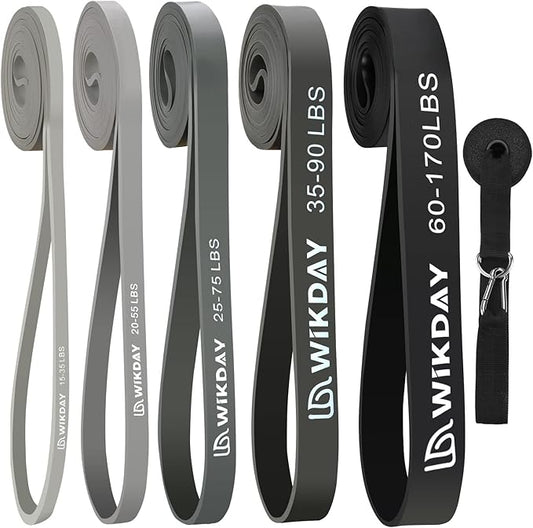 Resistance Bands, Pull Up Bands, Workout Bands for Exercise, Thick Heavy Resistance Band Set with Door Anchor, Elastic Bands for Body Stretching, Crossfit Training at Home/Gym Men & Women Women