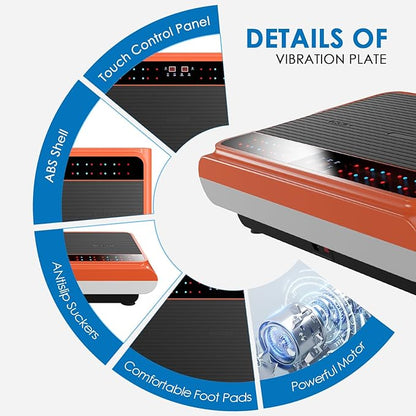 Vibration Plate Exercise Machine - Whole Body Workout Vibration Platform Lymphatic Drainage Machine for Weight Loss Home Fitness with Resistance Bands Remote