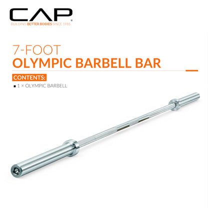 CAP 44lb 7ft Olympic Barbell, Chrome, Strength Training