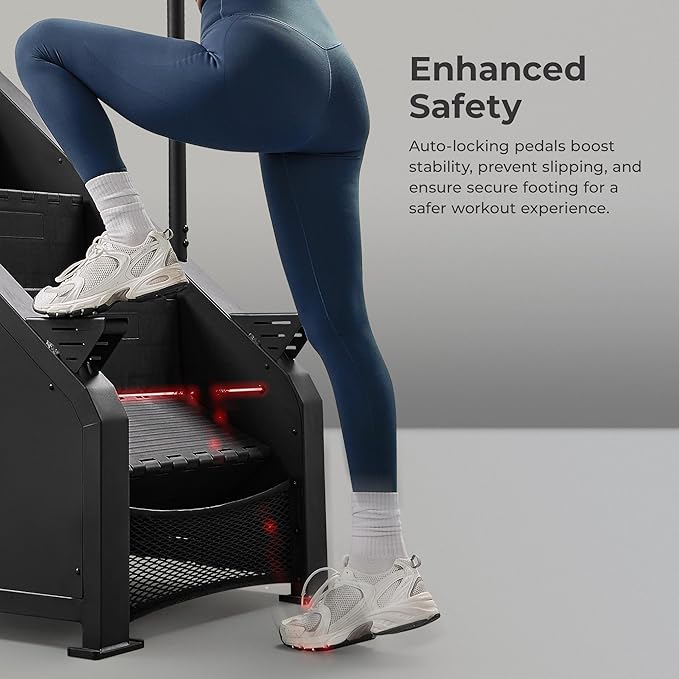 Sunny Health & Fitness Premium High-Intensity Smart Stepper Stair Climber, Commercial Grade, Cardio Workout Programs, Free SunnyFit App Bluetooth Connection, 350-400 LB Weight Capacity