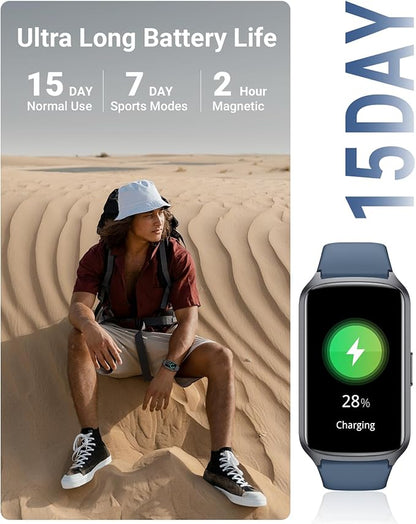 Health Fitness Tracker with 24/7 Heart Rate, Blood Oxygen, Blood Pressure, Sleep Tracker, 5ATM Waterproof Activity Trackers with Step Tracker, Pedometer (S & L Bands Included)