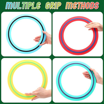 12 Pack Flying Ring 11 Inch Flying Disc Bulk for Backyard Beach Outdoor Soft Sport Discs for Beach Pool Backyard Camping Activities Sport Playing Toss Game Gift