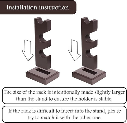 ChampWe Wizard Wand Display Stand Wooden Magic Wands Holder 3 Tiered for Collection Brown