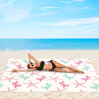 78''×86'' Beach Blanket Waterproof Sandproof, Beach Mat Lightweight Outdoor Picnic Blanket for Travel, Camping, Hiking