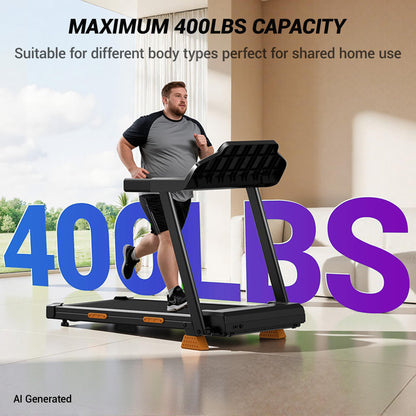 CURSOR FITNESS 16% Incline Treadmills for Home with 3 LED Displays