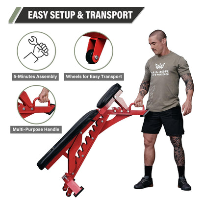 Major Fitness Weight Bench - 1300LBS Weight Capacity and 36 Adjustable Positions Strength Training