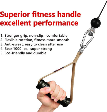 Heavy Duty Gym Workout Handles Attachment for Cable Machine,Resistance Band,Pulley System Home Exercise Equipment, Compatible with Bowflex,Total and Smith, Comfortable and Stronger Grip
