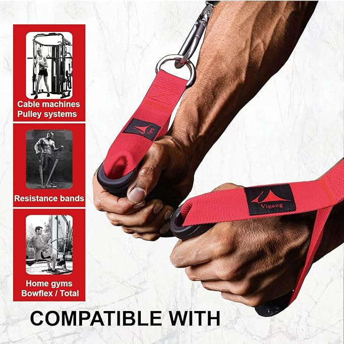 Heavy Duty Gym Workout Handles Attachment for Cable Machine,Resistance Band,Pulley System Home Exercise Equipment, Compatible with Bowflex,Total and Smith, Comfortable and Stronger Grip