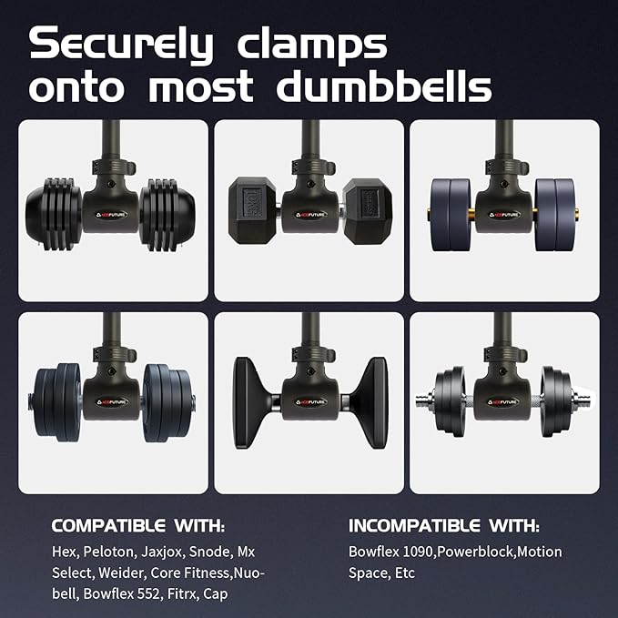 3 in 1 Dumbbell Converter Bar Set - Convert Dumbbells to Barbell & Kettlebell for Home Gym, Multi-Functional Strength Training Bar with Secure Clamps, Space-Saving Weight Lifting System (Black)