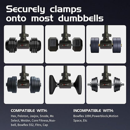 3 in 1 Dumbbell Converter Bar Set - Convert Dumbbells to Barbell & Kettlebell for Home Gym, Multi-Functional Strength Training Bar with Secure Clamps, Space-Saving Weight Lifting System (Black)