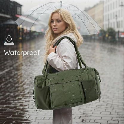 Gym Bag for Men with Shoes Compartment and Wet Pocket Convertible Duffle Bag and Gym Backpack Waterproof Sports Bags for Men with 2 Bottle Holders Weekender Overnight Bag-Dark Green