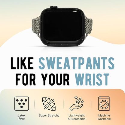 Braxley Bands - Organic Cotton Watch Bands For Women and Men, Compatible With All Apple Watch Sizes and Series - Washable, Sweat-Absorbent, Breathable Fit, Elastic Smart Watch Bands