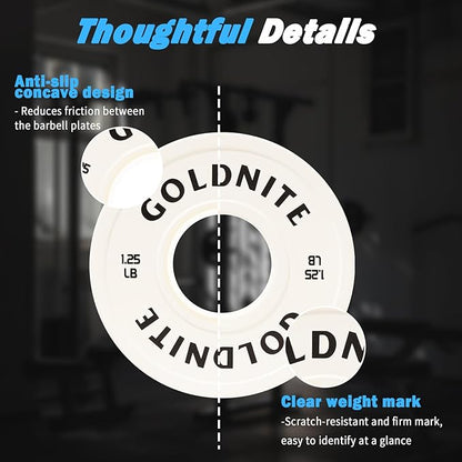 Change Plates Set 1.25LB 2.5LB 5LB Set Fractional Weight Plate Olympic Bumper Plates for Cross Training Steel Insert Strength Training Weight Plates