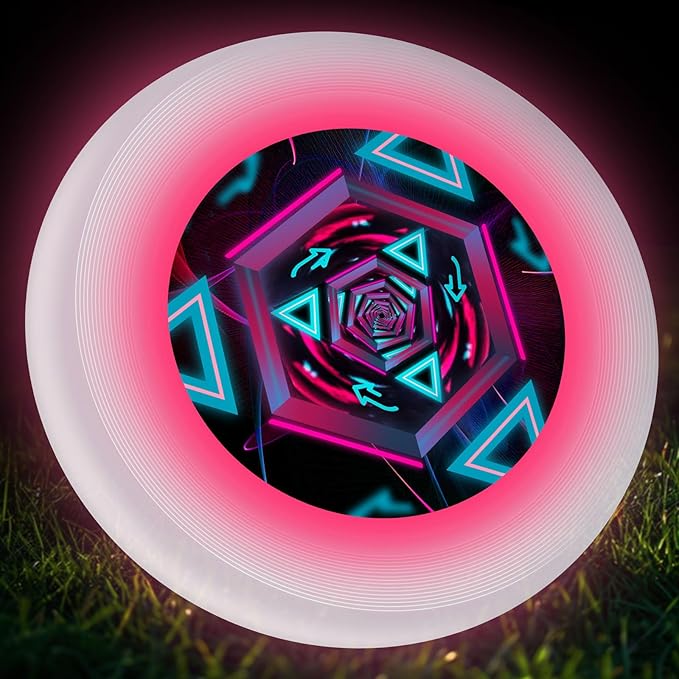 49LEDs Flying Disc with 16 Million Color RGB, 3 Modes+Rechargeable+Waterproof+175g, Cool Sports and Outdoors for Parks/Camping/Beach/Backyards,Easter & Birthday Gifts for Teens/Kids/Adults