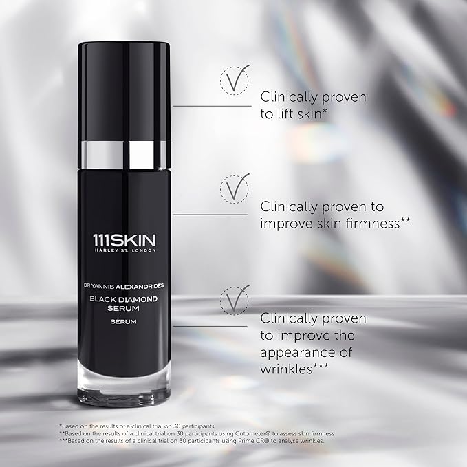 111SKIN Black Diamond Serum, Hydrating Serum for Face with NovoRetin, Microalgae Extract & NAC Y2, Helps Improve the Appearance of Skin Elasticity & Texture, Even Skin Tone Daily Facial Care, 1 fl oz