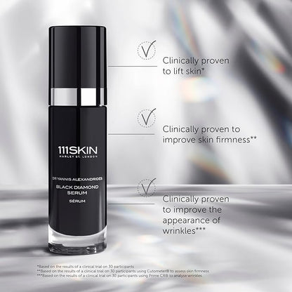 111SKIN Black Diamond Serum, Hydrating Serum for Face with NovoRetin, Microalgae Extract & NAC Y2, Helps Improve the Appearance of Skin Elasticity & Texture, Even Skin Tone Daily Facial Care, 1 fl oz