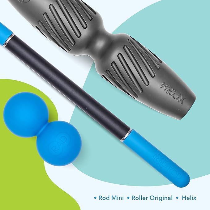 RAD Portable Travel Bundle ??Compact Myofascial Release Massage Set, Travel-Friendly Muscle Recovery Tools - Includes Exercise Foam Roller, Massage Stick, and Peanut Ball