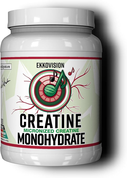 Ekkovision Creatine Monohydrate Powder, Micronized, Sour Watermelon, Pre & Post Workout Supplement