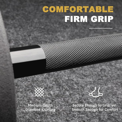 LIONSCOOL Premium 4ft/4.9ft/6ft Barbell for Strength Training and Olympic Weightlifting, 2 Inch Bar for Squats, Curls, Deadlifts, Presses, Hip Thrusts, 350lbs/500lbs/700lbs Weight Capacity