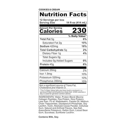 REDCON1 MRE Ready to Drink Protein Shake, Cookies & Cream - Lactose + Whey Free RTD 40gr Protein Made with Real Whole Food Protein Blends - Keto-Friendly and Easy to Digest Nutritional Shake (12 Pack)