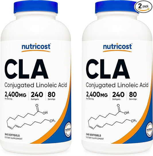 Nutricost CLA (Conjugated Linoleic Acid) 2,400mg, 240 Softgels - Gluten Free, Non-GMO, 800mg Per