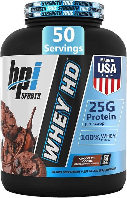 BPI Sports Whey HD Ultra Premium Protein Powder Isolate | Workout Whey Protein Powder For Men & Women for Muscle Gain | Milk Protein Concentrates | Chocolate Cookie/ Vanilla Caramel, 4.07 Pound