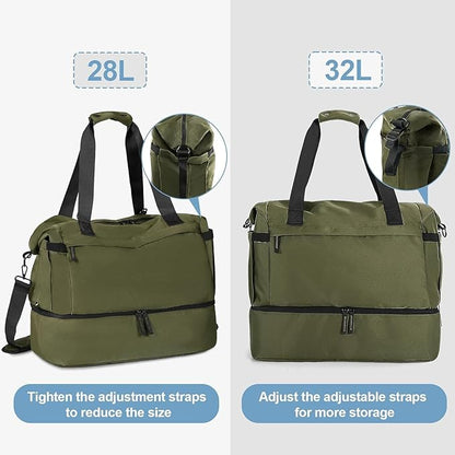 Gym Bag for Men Women, Tactical Travel Duffel bag with Removable Dividers & Shoe Compartment, Weekender Carry on Bag with Toiletry Bag, Overnight Range Bag for Workout Soccer Yoga Gym