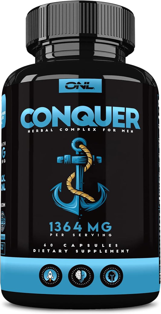 Conquer Mens Fertility Supplement - Testosterone Booster for Men w/ Maca Root, Horny Goat Weed &