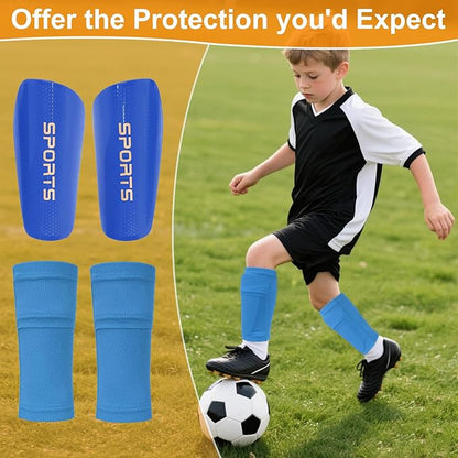 Shin Guards Soccer Kids 2025 Version High-Density Foam Soccer Shin Guard with Sleeves Shin Protective Pads for Kids Daily Practice School Competitions Outdoor Play