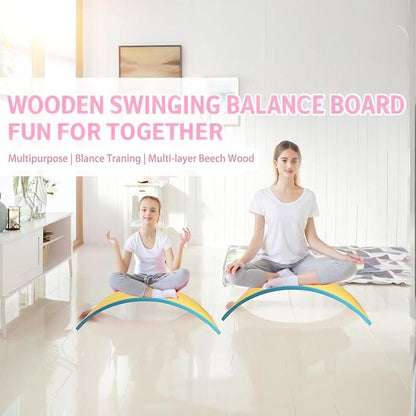 Ultimate Balance Board Kids - Natural Wood Wobble Board for Kids, Montessori Waldorf Toy, Ideal Gift for Ages 3-8; Perfect for Balance Boards for Adults, Physical Therapy & Indo Board Exercises