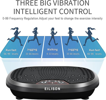 EILISON FitMaxx 3D XL Vibration Plate Exercise Machine - Whole Body Workout Vibration Platform w/Loop Bands - Lymphatic Drainage Machine for Weight Loss, Shaping, Wellness, Recovery