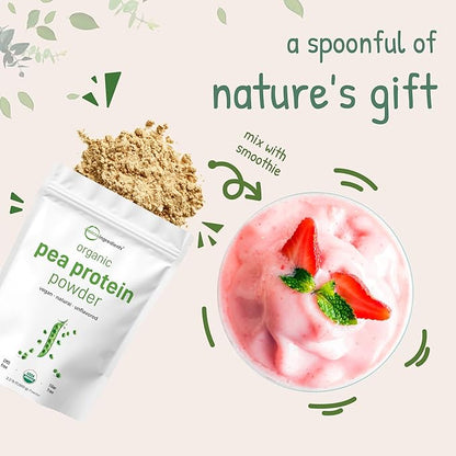 Micro Ingredients North America Grown, Organic Pea Protein Powder, 1KG (2.2 Pounds) | Plant-Based Vegan Protein, Meatless Protein Supplement, Rich in Branched Chain Amino Acids | Non-GMO, Soy Free