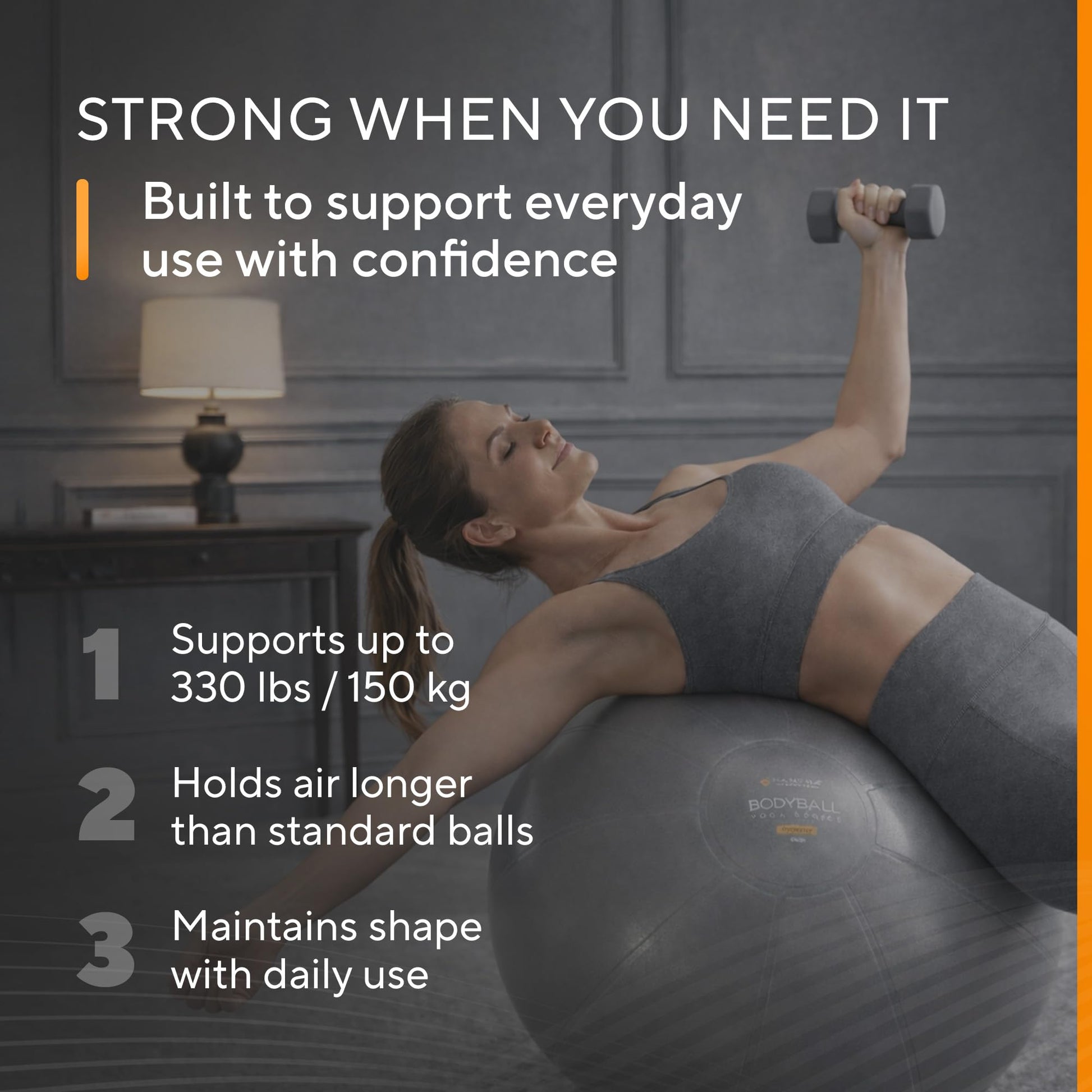 MANTRA SPORTS Exercise Ball – Yoga Ball for Pilates & Fitness - Birthing for Pregnancy, Stability