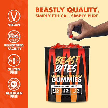 Creatine Infused Gummies - 5g Creapure Creatine Monohydrate Per Serving - NSF Certified for Sport - 30 Servings