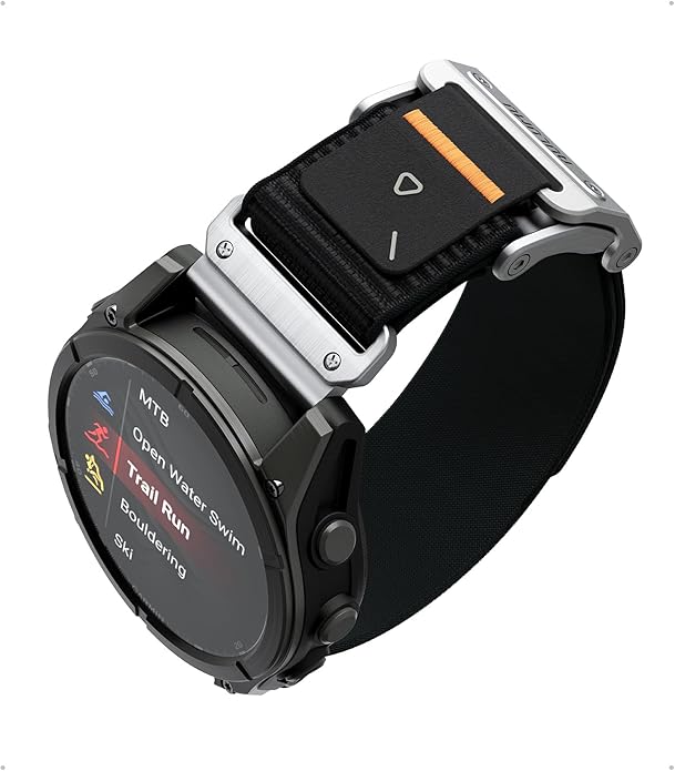 Aulumu C11 for Garmin Watch Band 22MM | Mag Buckle Slim Band | Memory Quick Release | Velvet Nylon Braid | Stainless Steel Magnetic Clasp