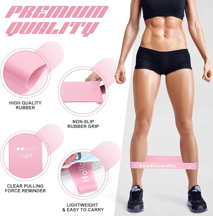 12 Pcs Latex Resistance Loop Exercise Bands for Booty Workout Stretch Exercise Bands Non Slip for Legs Squat Resistance Loop Women Men Starter Butt Hip Thigh Fitness